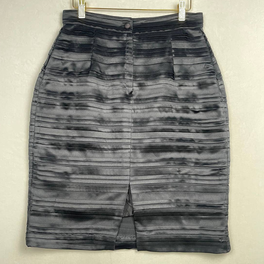 Vintage Zatti de Simorra fitted black textured sheath pencil skirt Size 12 US - Picture 2 of 11